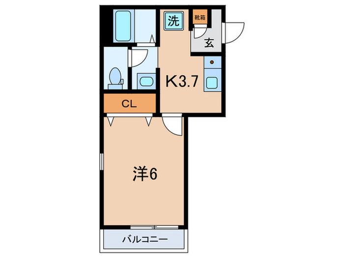CASA DEL SOLE(1K/1階)の間取り写真
