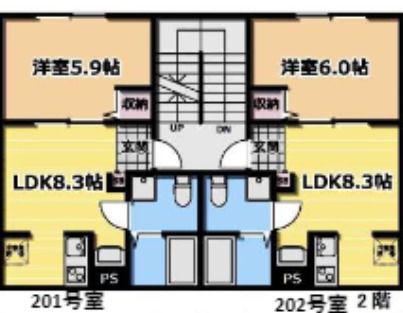 VILLA SOLANAユーカリが丘(1LDK/2階)の間取り写真