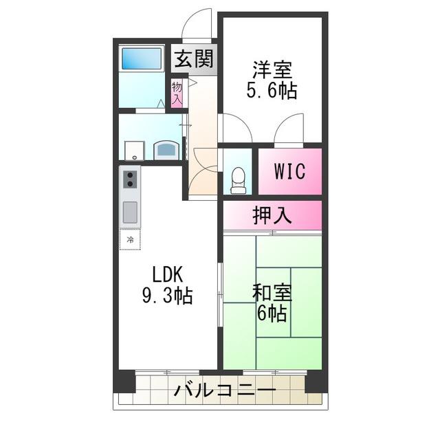 ベルメゾン堺(2LDK/3階)の間取り写真