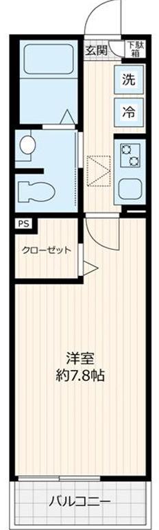 エルスタンザ四ツ谷(1K/2階)の間取り写真