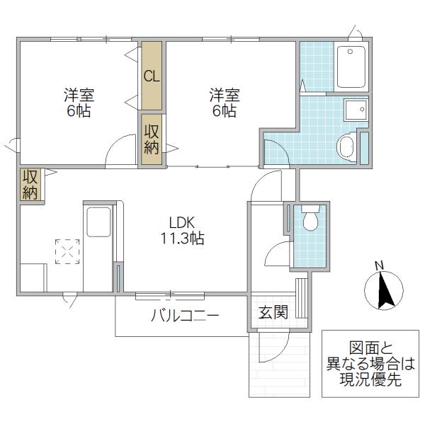 ステラート(2LDK/1階)の間取り写真