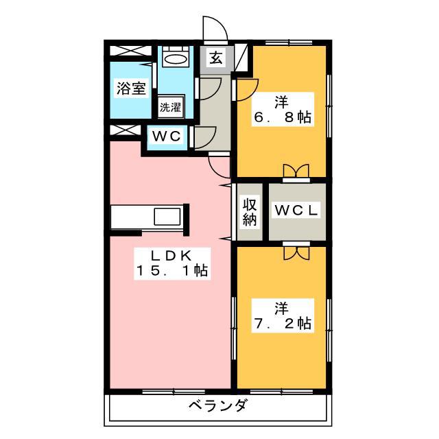 T-パレス蔵(2LDK/1階)の間取り写真