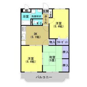 エトワール二番街弐号館(3DK/2階)の間取り写真