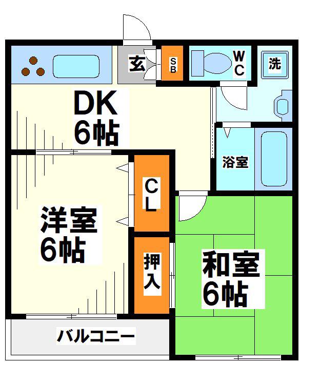 キャピタルコート(2DK/3階)の間取り写真