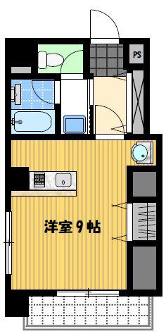 カメリア淵町(ワンルーム/4階)の間取り写真