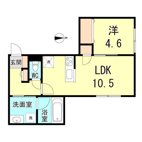 YS COURT II(1LDK/1階)の間取り写真