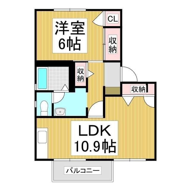 フォーレスラージムーンB(1LDK/1階)の間取り写真