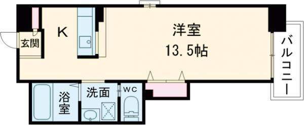 TKアンバーコート大町(ワンルーム/4階)の間取り写真