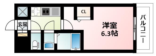 エステムコート新大阪オルティ(1K/6階)の間取り写真