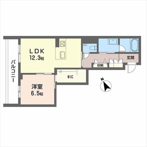 シャーメゾン下荒田(1LDK/3階)の間取り写真