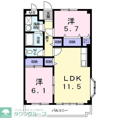 アイランドヒルズ(2LDK/3階)の間取り写真