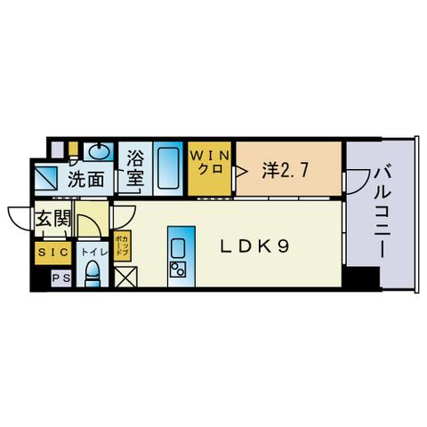 シーズンフラッツ高砂(1LDK/11階)の間取り写真