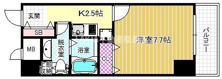 SHINE&SHINE55(1K/4階)の間取り写真