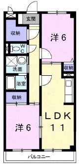 コモド・ステラ(2LDK/2階)の間取り写真