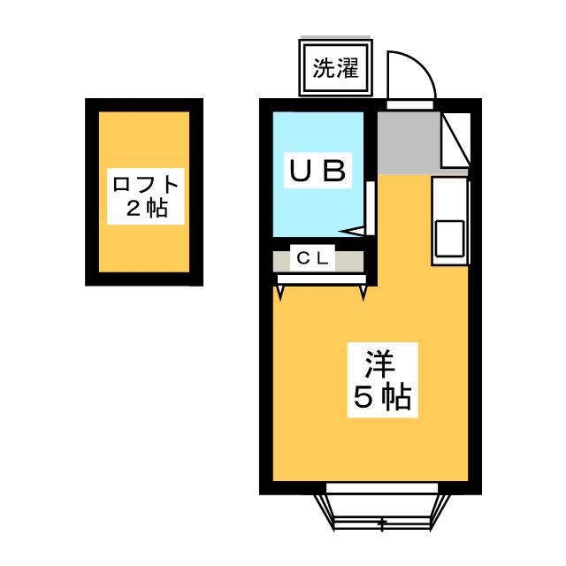 ハイツK&KIII(ワンルーム/1階)の間取り写真