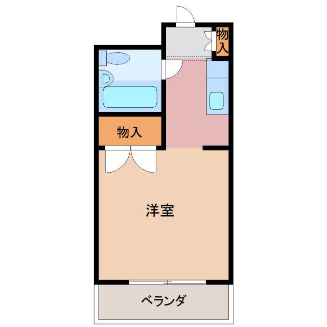 第二ビューハイツ兄山(1K/2階)の間取り写真