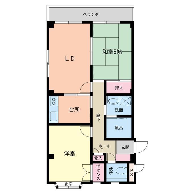 コモリハイツ(2LDK/1階)の間取り写真