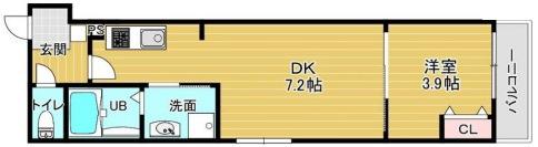 アドバンスコート四条堀川II(1LDK/2階)の間取り写真