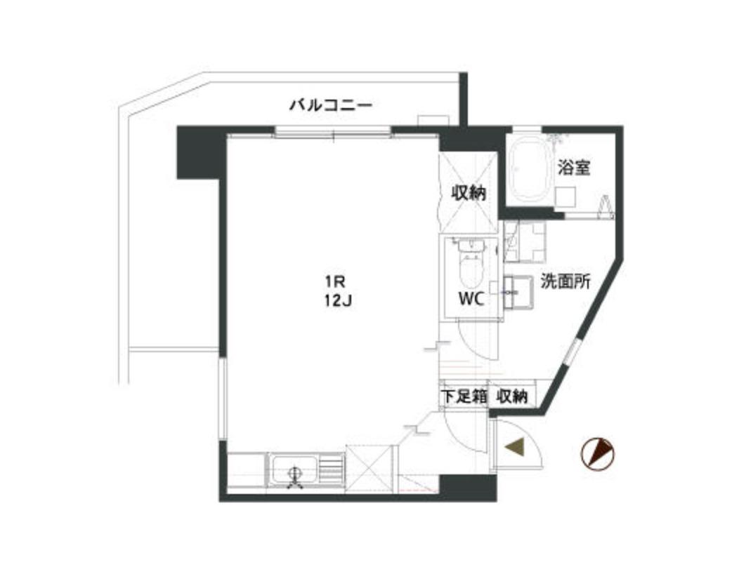 新高砂マンション(ワンルーム/3階)の間取り写真