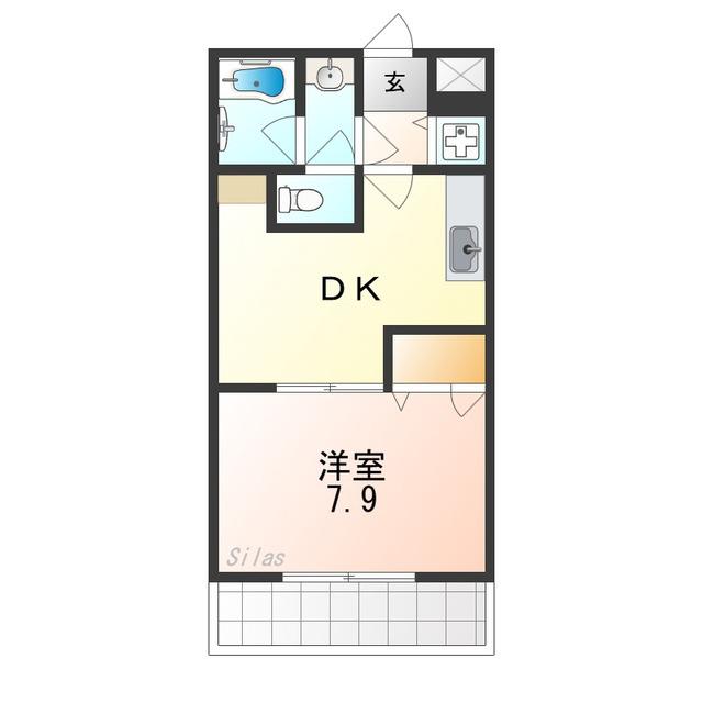 リヴェール弐番館(1DK/1階)の間取り写真