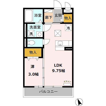 セジュールOTTS庵(1LDK/1階)の間取り写真