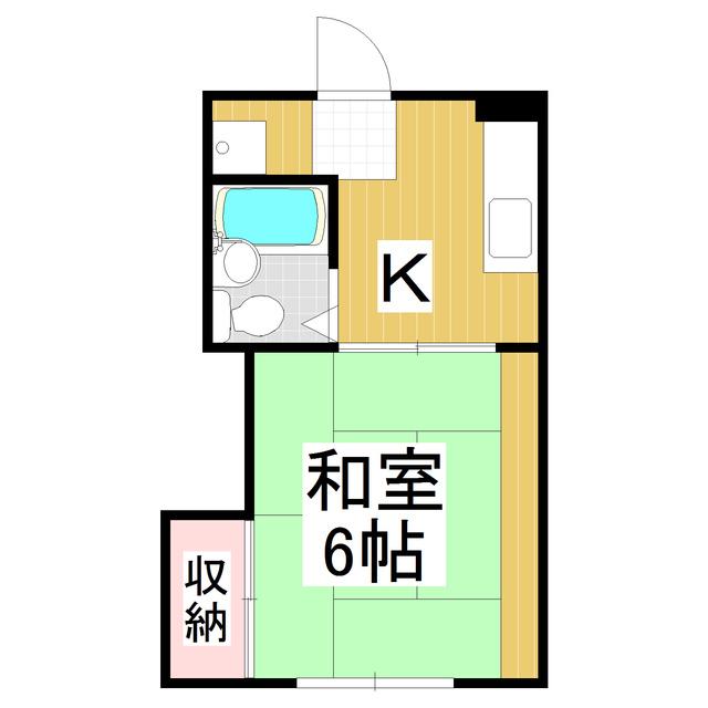 アコモウエストンI(1K/2階)の間取り写真