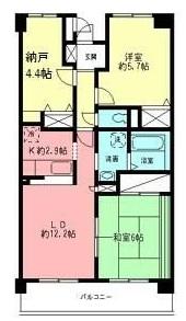 バルコン・ブラン淵野辺(2SLDK/1階)の間取り写真