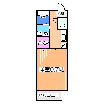 カーサコンフォール(1K/2階)の間取り写真