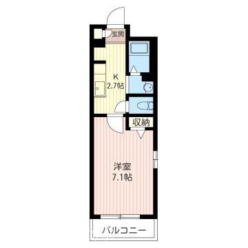 ソレーユ(1K/2階)の間取り写真