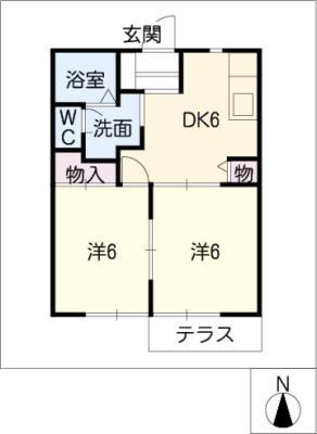 MASTTOWN中鶉(2DK/1階)の間取り写真