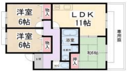 ローズマリータウン(3LDK/1階)の間取り写真