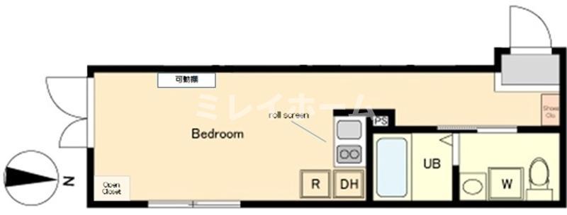 HW.HILLS御嶽山(ワンルーム/2階)の間取り写真