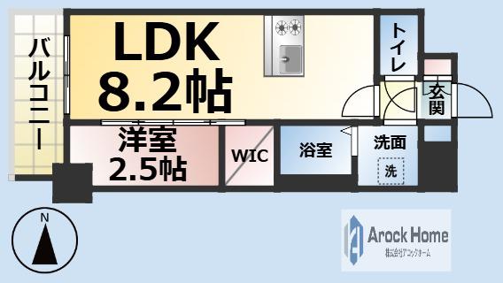 メイクスWアート金山ウエスト(1LDK/9階)の間取り写真