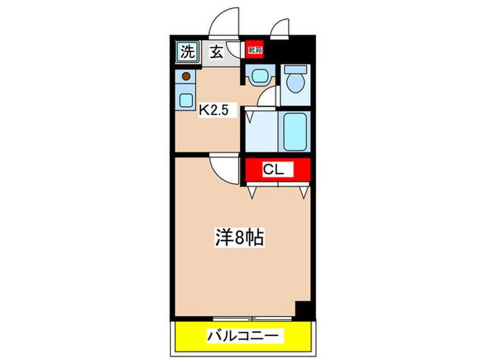 フィオレンテ(1K/2階)の間取り写真