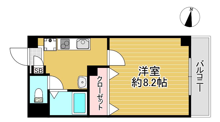 ラフォンテ三宮東(1K/3階)の間取り写真