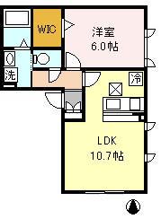 アメジスト西蒲田(1LDK/1階)の間取り写真