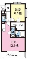クロワッサン(1LDK/3階)の間取り写真