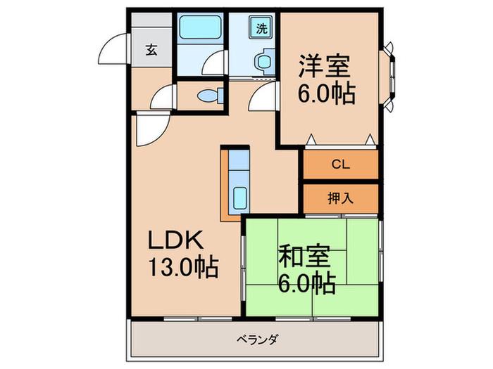 リーベンハイム(2LDK/3階)の間取り写真