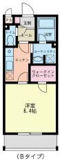 ハイツ秦野(1K/3階)の間取り写真