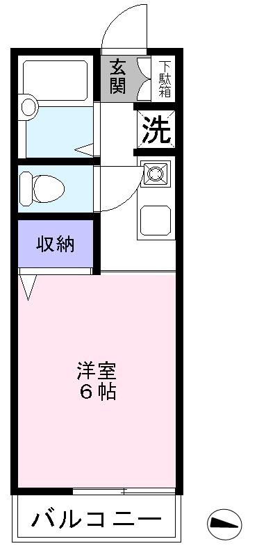 ソフィアⅢ(1K/1階)の間取り写真