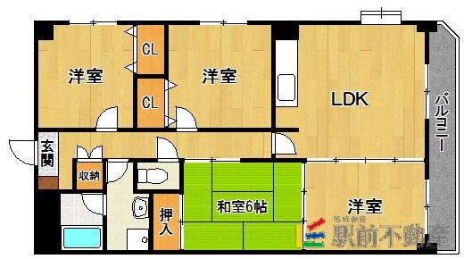 プレアール福重(4LDK/2階)の間取り写真