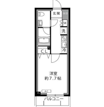 LOC S IKUTA(1K/2階)の間取り写真