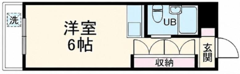 ハートハウス原木中山(ワンルーム/2階)の間取り写真