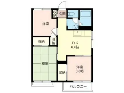 コーポグリーンリーフ(3DK/2階)の間取り写真