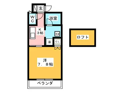 リヴェルシーデ(1K/2階)の間取り写真