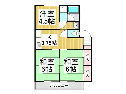 小桜ハイム(3K/1階)の間取り写真