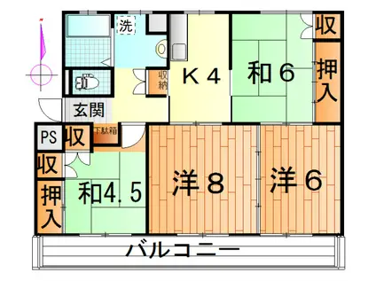 メゾン成沢(4K/4階)の間取り写真