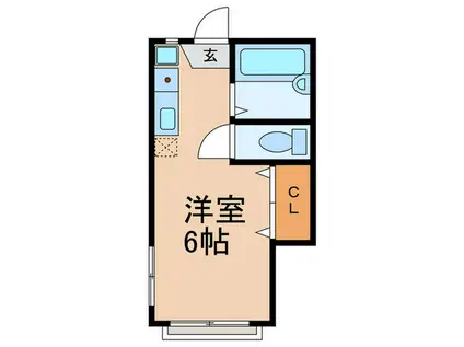 モナハイツ大石(ワンルーム/1階)の間取り写真