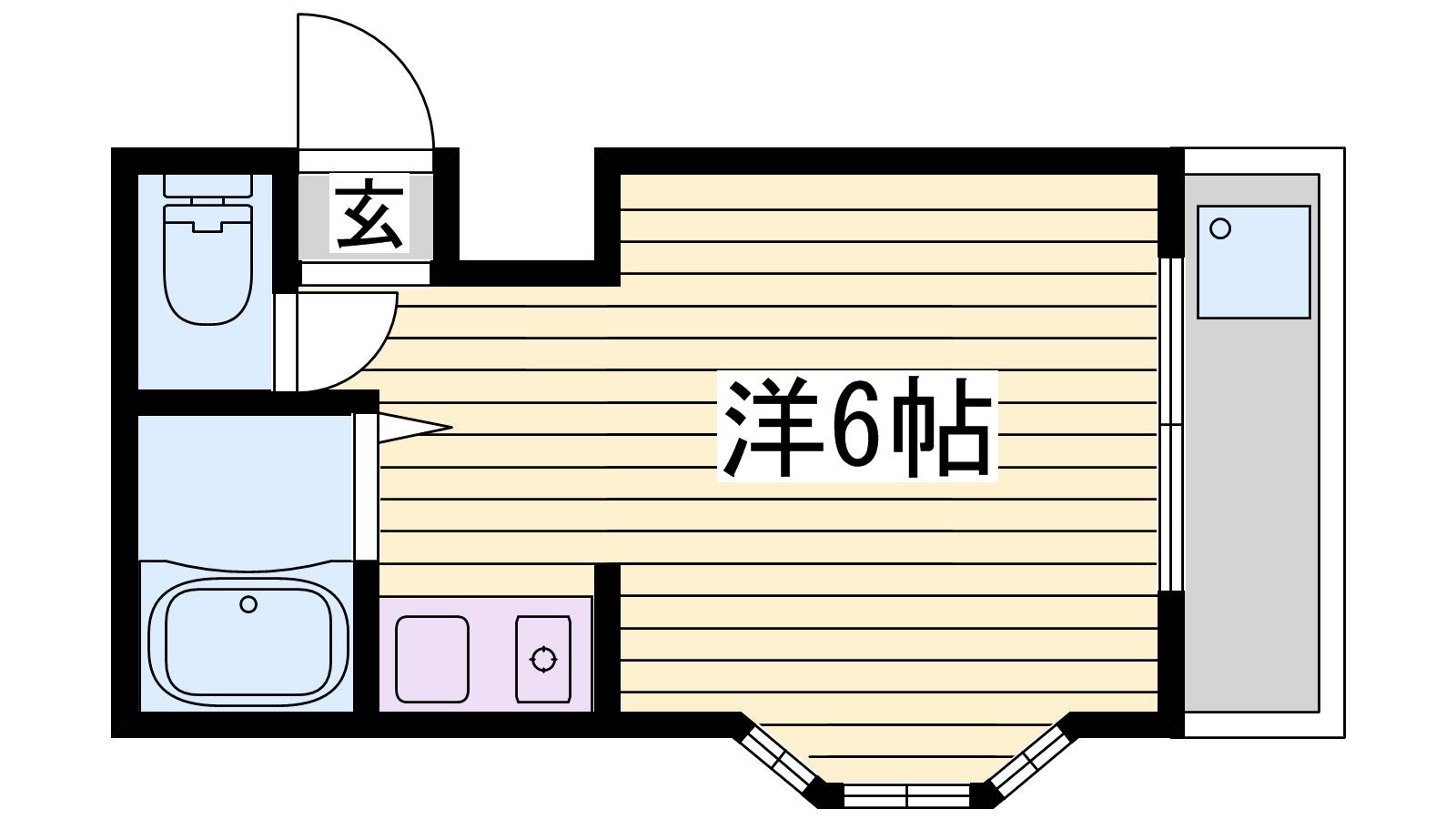 ハイツ北代(ワンルーム/3階)の間取り写真