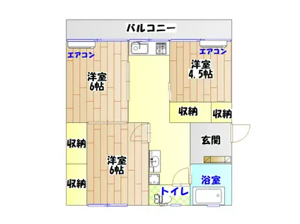 ロイヤル日出山(3K/3階)の間取り写真
